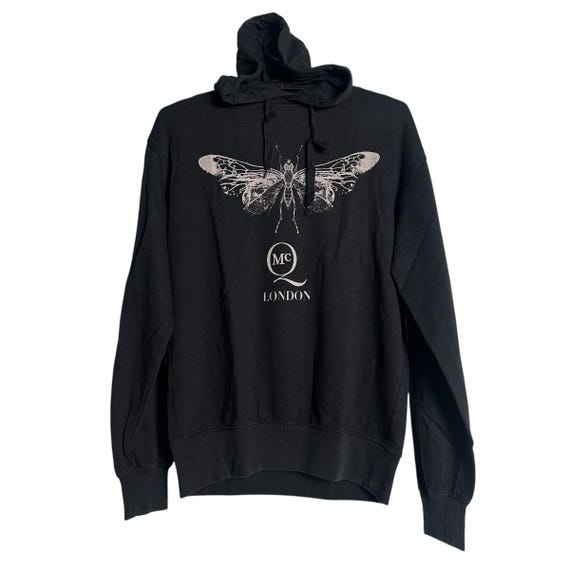 Sudadera con capucha y cremallera negra McQ de Alexander McQueen