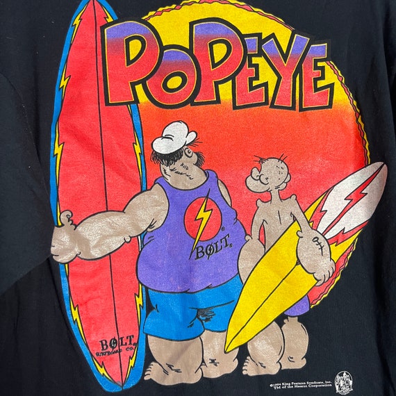 Vintage 90s Lightning Bolt Surf x Popeye Shirt Single Stich - Etsy ...