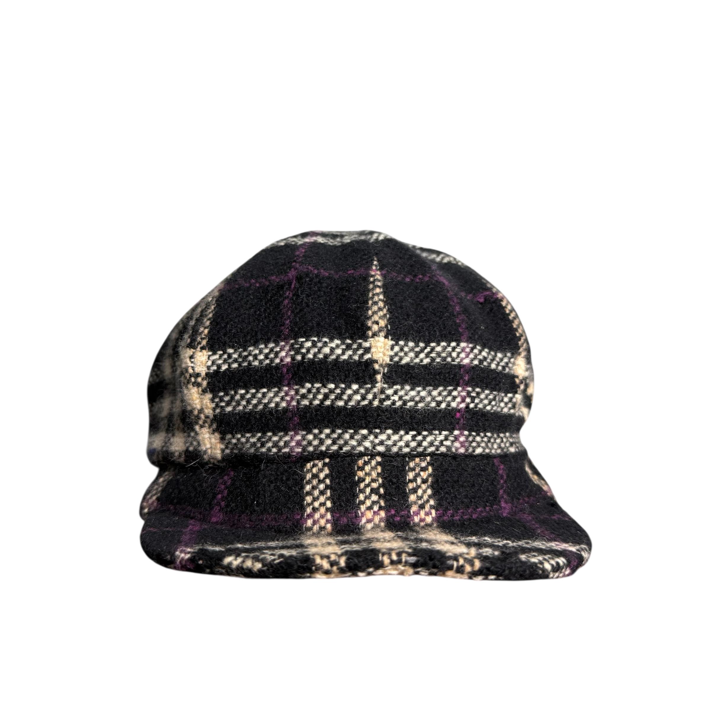Vintage Burberry London Tweed Plaid Newboys Cap Made in  display picture 1