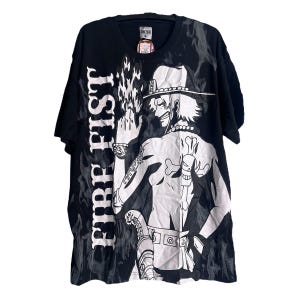 Vintage One Piece Portgas D Aces Japanese Anime Manga Shirt