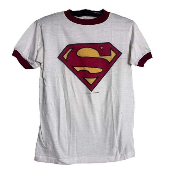 Vintage Superman Logo DC Comics 1944 Ringer Shirt