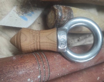 hand-turned Cherry with copper and 304 Stainless Steel EDC Kubotan EDC Keychain Mid-sized