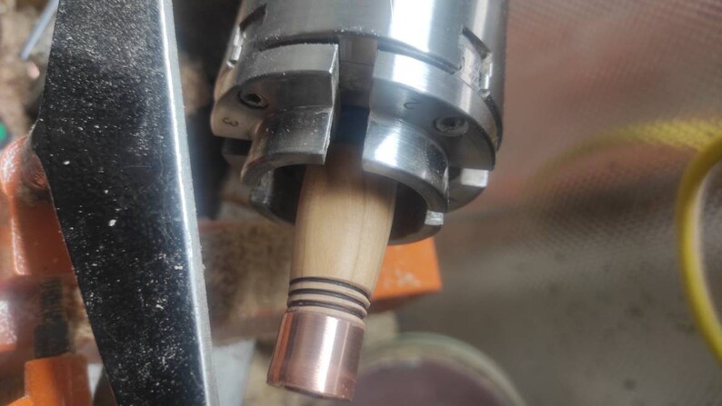 hand-turned Cherry with copper and 304 Stainless Steel EDC Kubotan EDC Keychain Mid-sized