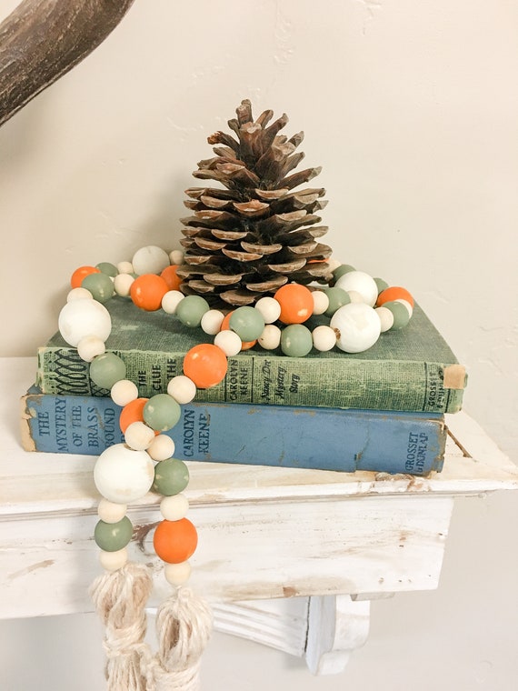 Fall Farmhouse Wood Bead Garland