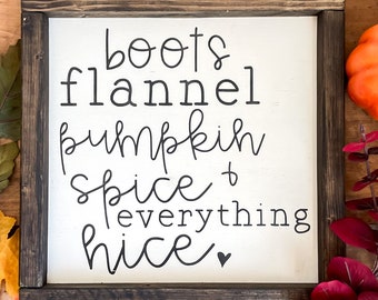 Boots & Flannel Wood Sign | Fall Wall Hanging | Cozy Autumn Decor | Farmhouse Fall Home Decor