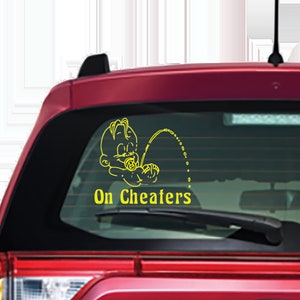Piss on cheaters-Cheaters-Divorce Support- Let Cheaters know how you really feel-Print your own decal