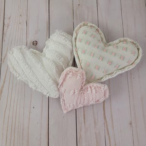 Vintage Chenille Heart Pillows: Handmade from Bedspread, Polyester Fill #5
