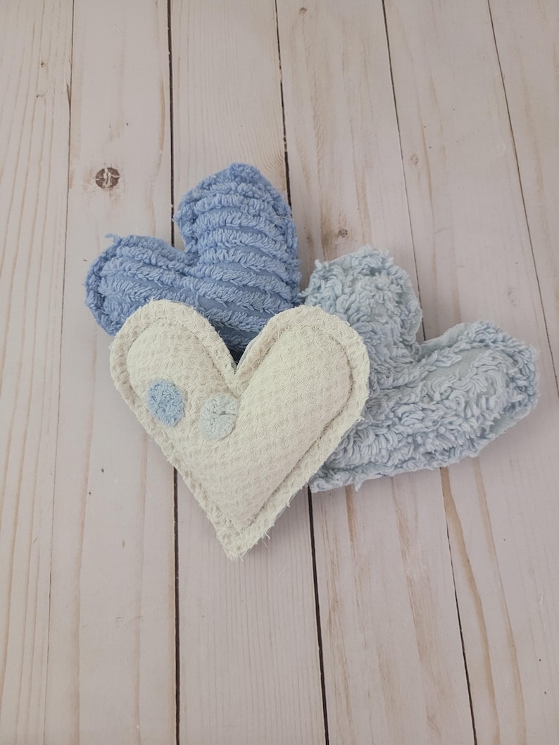 Vintage Chenille Heart Pillows: Handmade from Bedspread, Polyester Fill #10
