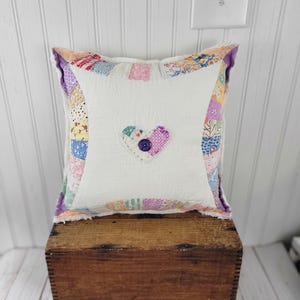 Vintage quilt pillow Vintage pillow Antique quilt pillow Feed sack quilt Feed sack #5