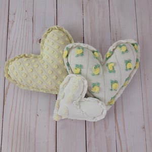 Vintage Chenille Heart Pillows: Handmade from Bedspread, Polyester Fill #4