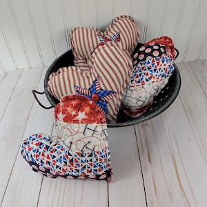 4th of july pillow tucks Shelf sitters Heart pillows Vintage heart pillows Americana pillows