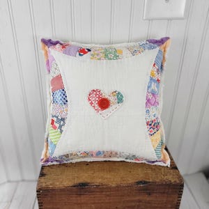 Vintage quilt pillow Vintage pillow Antique quilt pillow Feed sack quilt Feed sack #6