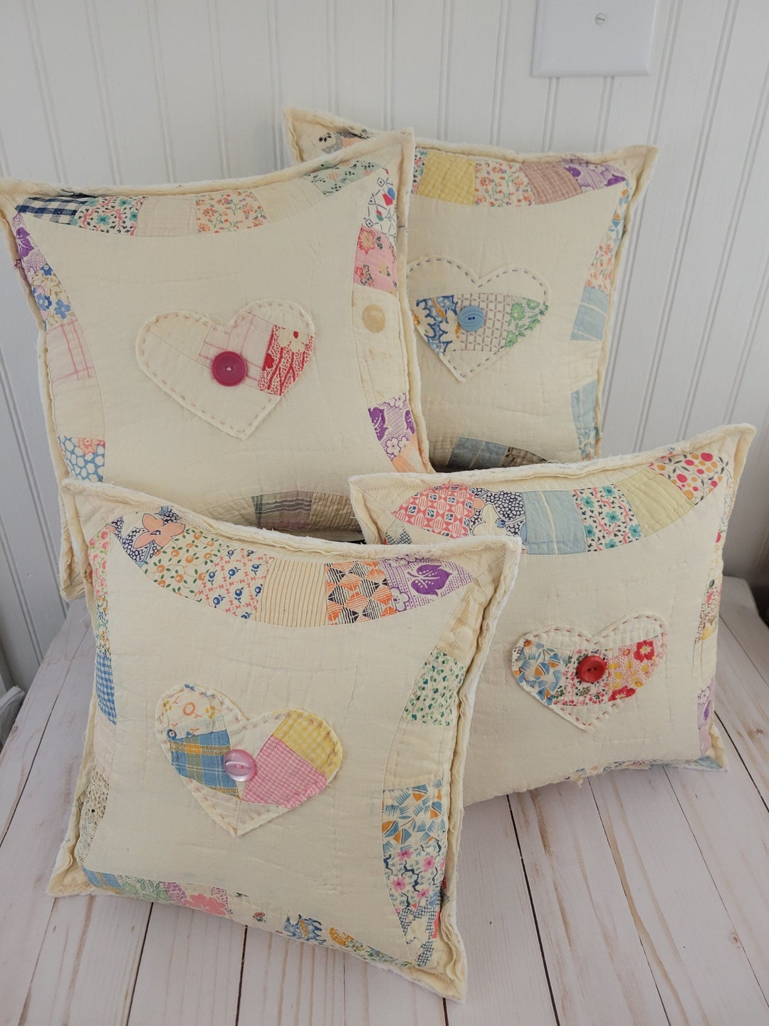 Vintage Quilt Pillow Vintage Pillow Antique Quilt Pillow Feed Sack Quilt Feed Sack Etsy