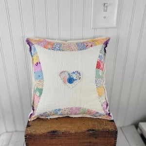 Vintage quilt pillow Vintage pillow Antique quilt pillow Feed sack quilt Feed sack #1