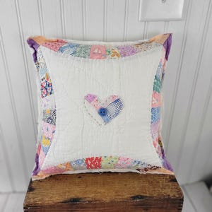 Vintage quilt pillow Vintage pillow Antique quilt pillow Feed sack quilt Feed sack #2