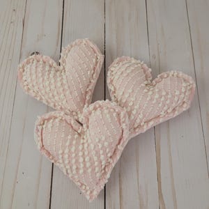 Vintage Chenille Heart Pillows: Handmade from Bedspread, Polyester Fill #12