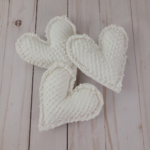 Vintage Chenille Heart Pillows: Handmade from Bedspread, Polyester Fill #13