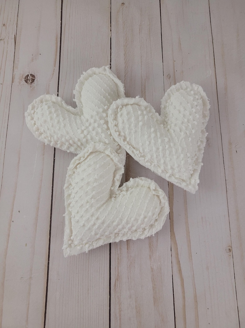 Vintage Chenille Heart Pillows: Handmade from Bedspread, Polyester Fill #13