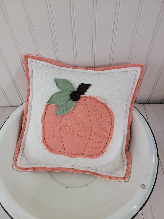 Vintage quilt pumpkin pillow Quilt pumpkin pillow  Pumpkin pillow Vintage pumpkin pillow