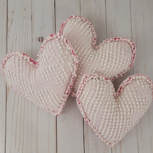 Vintage Chenille Heart Pillows: Handmade from Bedspread, Polyester Fill #3