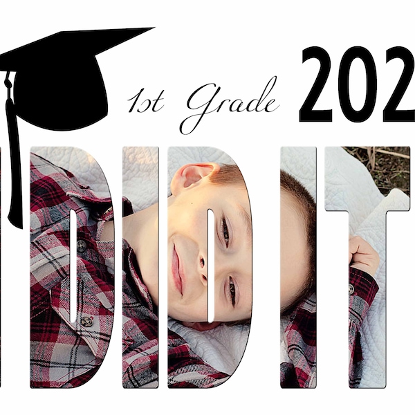 2021 Elementary School Graduate Photoshop Template, Preschool, Pre K, 1st, 2nd, 3rd, 4th, 5th, 6th, 7th, 8th, 9th, 10th, 11th, 12th