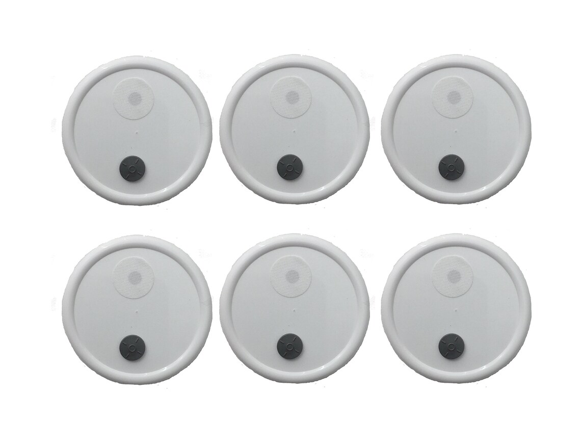 6 Mushroom Spawn Jar Lids With Injection Ports & .22 Micron Etsy