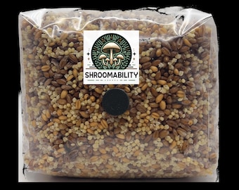 3 lb 3-Grain Mushroom Substrate Spawn Bag of Millet, Rye and Wheat Berries Sterile