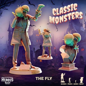 De vlieg | Monster miniatuur | Helden en beesten | Klassieke filmmonsters | DnD | Tafelblad