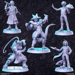 Anime Series Vol 8 Full Set DnD Miniature, Tabletop RPG DnD Mini, D&D Figurines, Fantasy Gaming and Pathfinder, RN Estudio