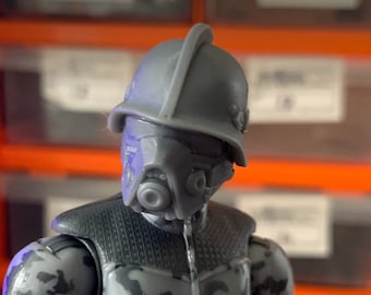 GI Joe Iron Grenadier custom head sculpt 1/2 classified, black series, mezco action figure head