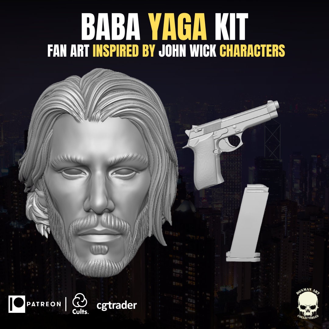 John Wick, kit de baba yaga, escultura de cabeza GI Joe clasificada escala 1/12 cabeza sin pintar - Imagen 6 de 8