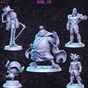 Anime Series Vol 10 Full Set DnD Miniature, Tabletop RPG DnD Mini, D&D Figurines, Fantasy Gaming and Pathfinder, RN Estudio