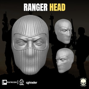 GI Joe Classified: 3D Printed Balaclava Head - 1/12 Scale