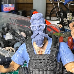 Hipster barber troop builder head custom head sculpt 1/12 classified, black series, mezco action figure head gi joe