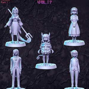 Anime Series Vol 17 Full Set DnD Miniature, Tabletop RPG DnD Mini, D&D Figurines, Fantasy Gaming and Pathfinder, RN Estudio