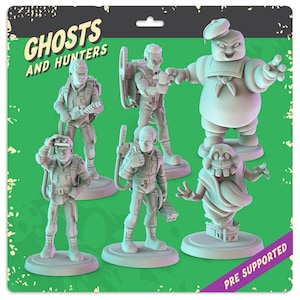 Ghostbusters 36mm scale Miniatures - set of 6 x 36mm, tabletop RPGs. Designed by Pop Minis