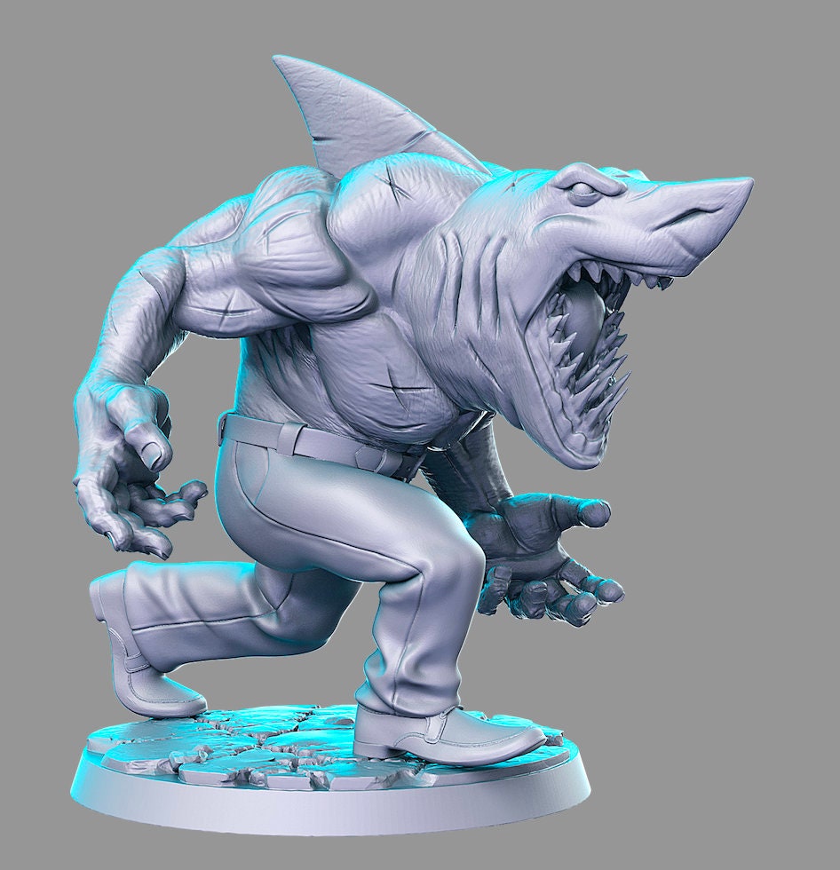 Street Sharks - resin miniature for tabletop games DnD, Dungeons and Dragons, b - Picture 8 of 10