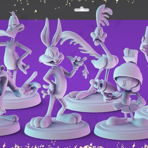 Classic Cartoon 34mm Minis tabletop gaming, DnD Looney Tunes