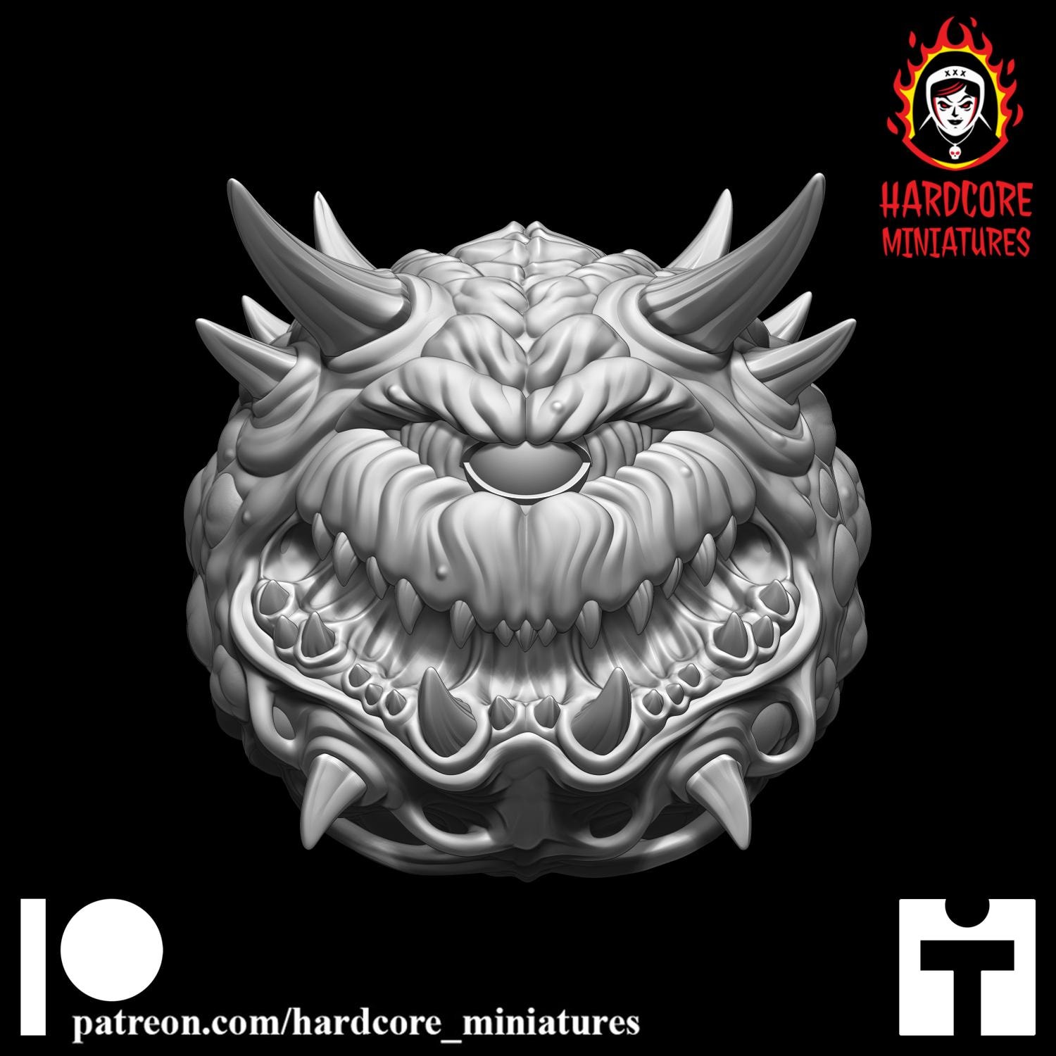 Doom Cacodemon Pain Elemental 32mm Tabletop RPG Miniature 3D Printed Resin