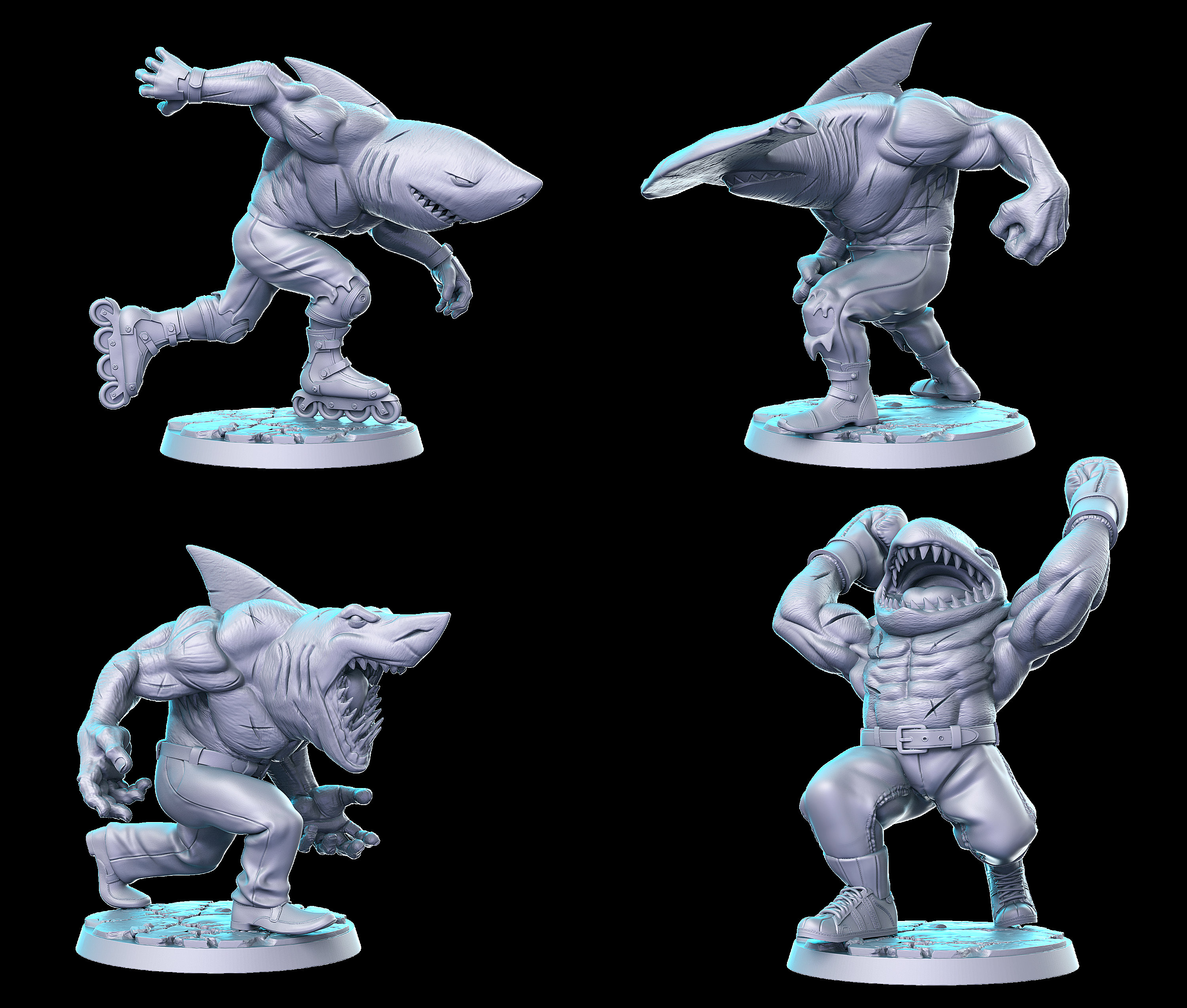 Street Sharks - resin miniature for tabletop games DnD, Dungeons and Dragons, b - Picture 10 of 10
