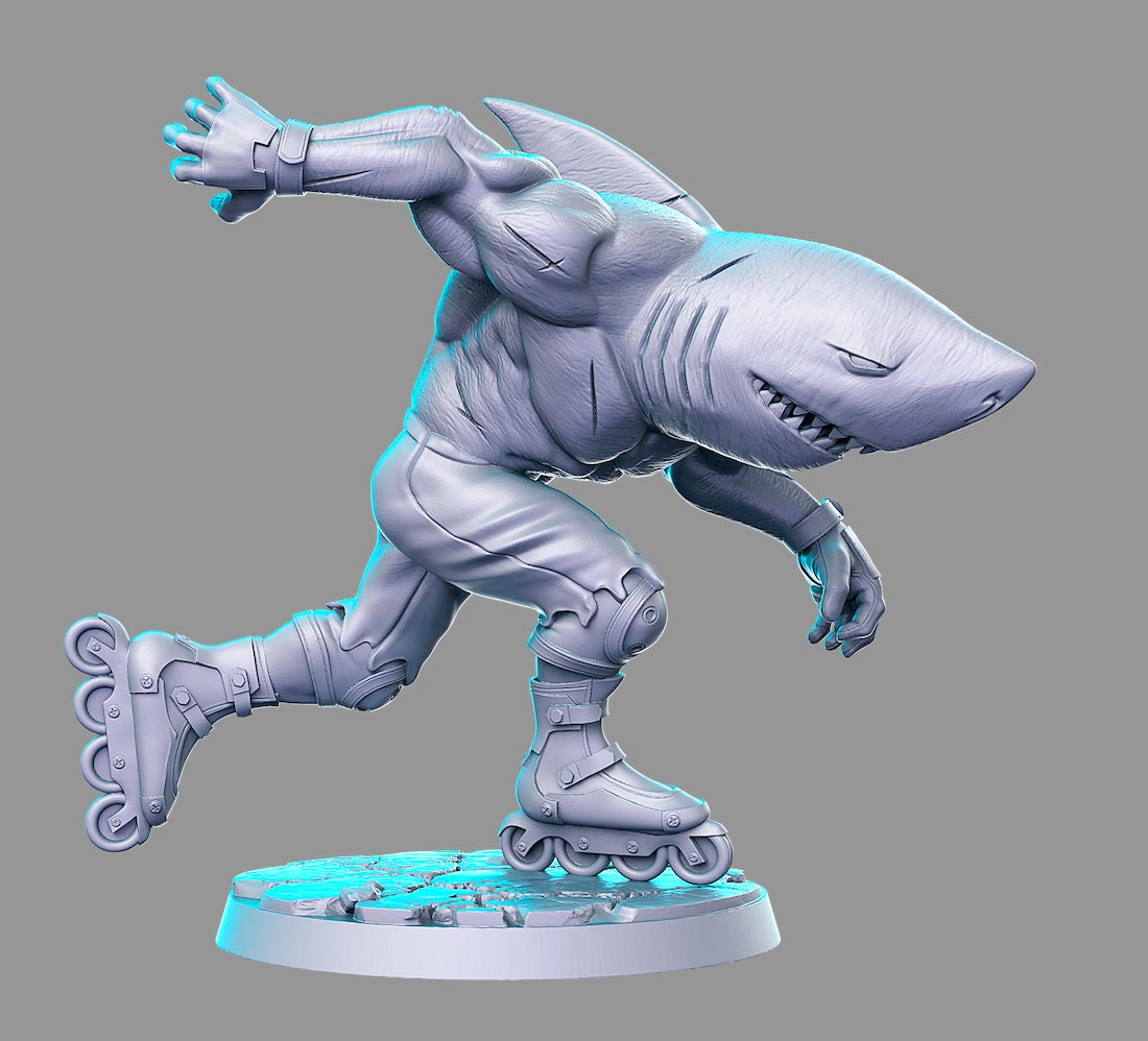 Street Sharks - resin miniature for tabletop games DnD, Dungeons and Dragons, b - Picture 9 of 10