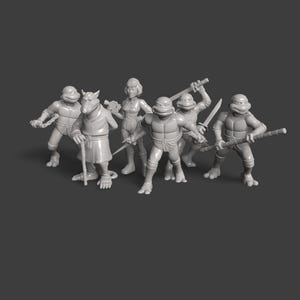 Miniaturki Wojowniczych Żółwi Ninja TMNT – kompletny zestaw dioram 36 mm, gry RPG. Projekt Pop Minis