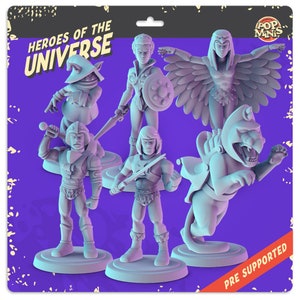 Masters of the Universe 36mm table top mini&#39;s He-Man, Orko MOTU