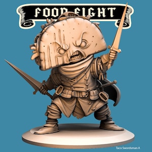 Taco Swordsman -- Food Fight! tabletop gaming DnD 32mm | 75MM
