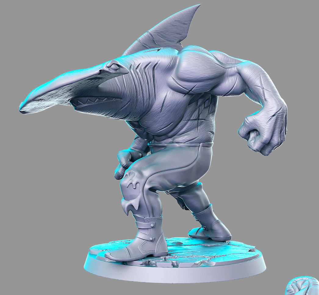 Street Sharks - resin miniature for tabletop games DnD, Dungeons and Dragons, b - Picture 7 of 10