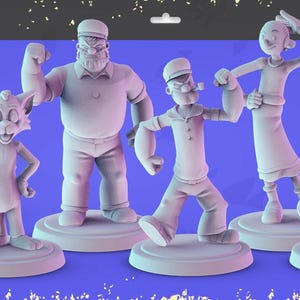 Klasyczne kreskówki 3D drukowane mini Popmini 36 mm, Popeye, Olive Oil, Bluto, Tom i Jerry, Różowa Pantera