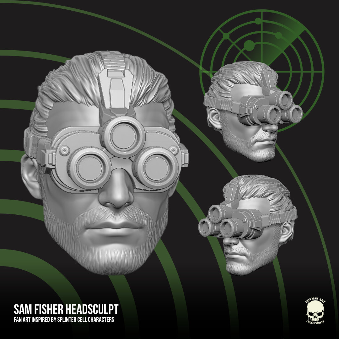 Sam Fisher Splinter Cell head, trooper builder, GI Joe