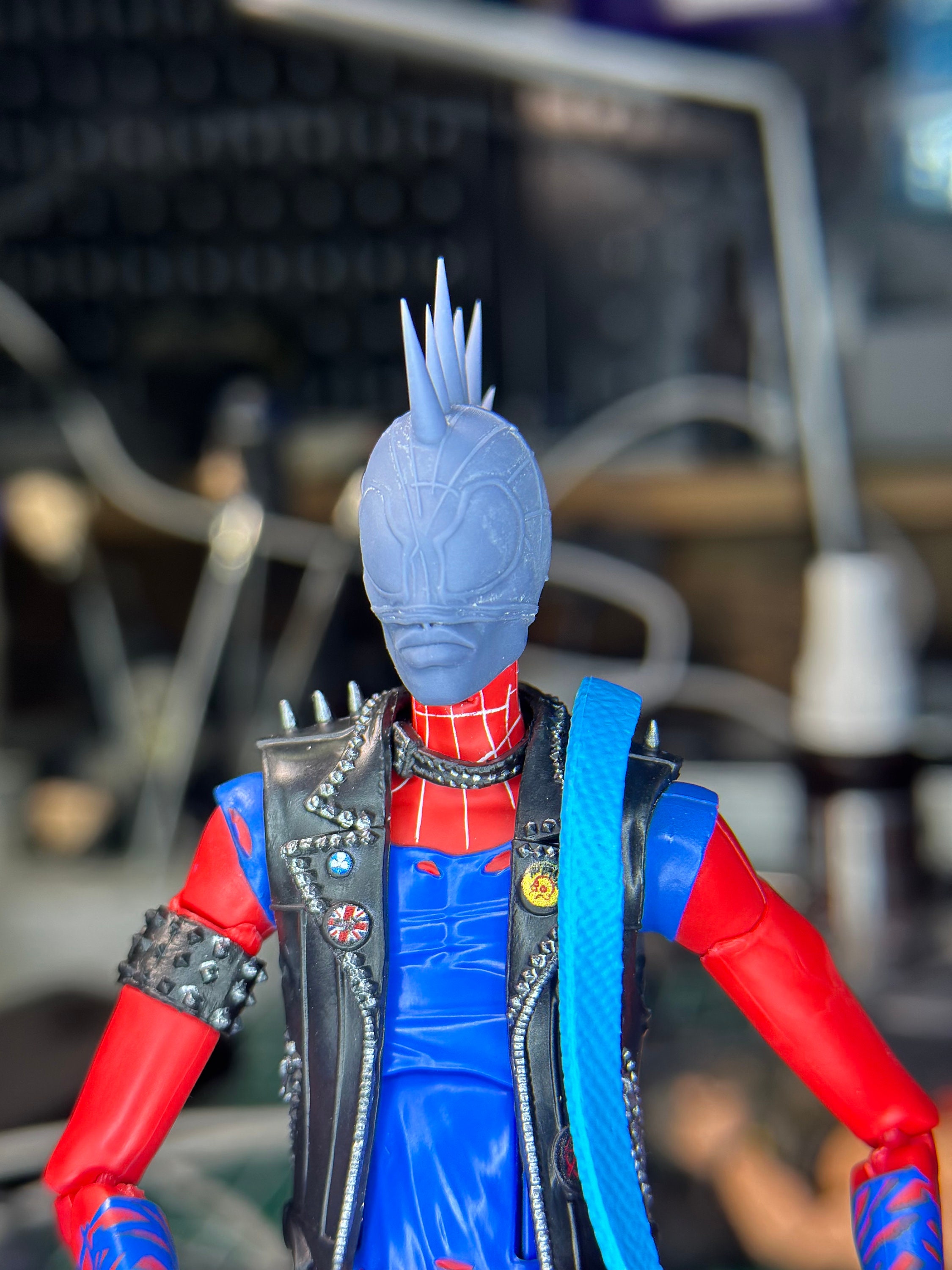 Hobart Brown Spider-Punk head sculpt GI Joe Classified 1/12 scale head unpainte - Picture 5 of 7