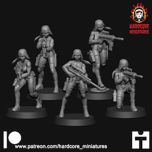 Female Cobra troopers 32mm army builder set 1 3d printed minis  tabletop hardcore miniatures GI JOE