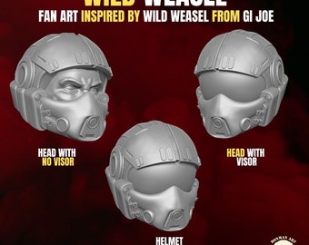 Wild Weasel G.I. Joe 1:12 head sculpt 3d printed resin